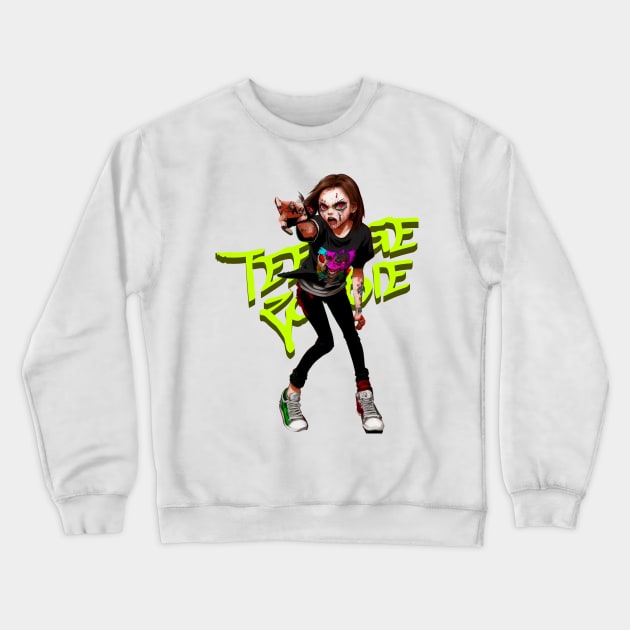 Zombie Teenage Girl Halloween Crewneck Sweatshirt by Distinct Designs NZ